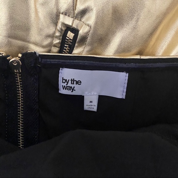 By the way Skylar Faux Leather Dress in Gold Metal - Picture 6 of 7